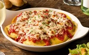 Cheese Ravioli with Marinara or Meat Sauce (Serves 4 – 6)